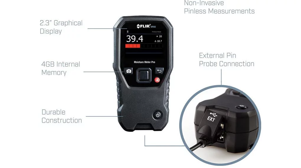 FLIR MR60 Pro Pinless Moisture Meter (plus external Pin Probe